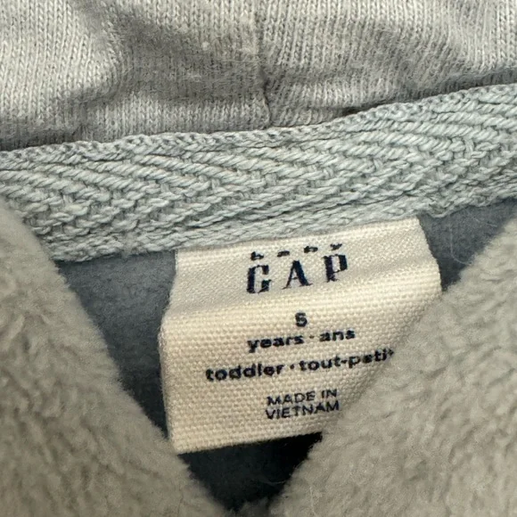 Kids Gap Light Blue Fleece Hoodie 5T - Picture 2 of 2